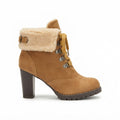 Genevieve | Stylish Fur-Trimmed Heeled Ankle Boots for Women