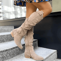 Odile | Sleek Suede Knee-High Block Heel Boots