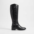 Edith | Classic Leather Wide Calf Knee High Boots for Women