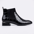 Amabel | Sleek Croc-Effect Ankle Boots