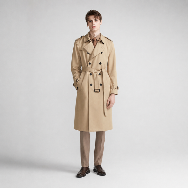Calvin | Elegant Belted Trench Coat for Men