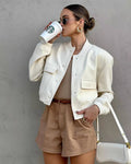 Nola | Effortless Cropped Bomber Jacket