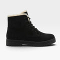 Winifred | Snug Faux Fur Trim Combat Ankle Boots