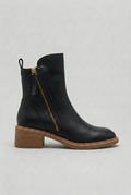 Anwen | Polished Ankle Boots Block Heel Side Zip