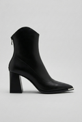 Susannah | Sharp Pointed Ankle Boots Block Heel