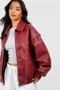 Seraphina | Relaxed Oversized Leather Bomber Jacket
