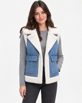 Hadley Denim Shearling Gilet Blue - hero