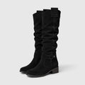 Petra | Elegant Suede Knee High Block Heel Boots