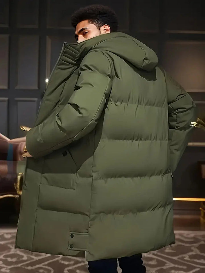 Warrick | Premium Long Hooded Puffer Jacket for Men
