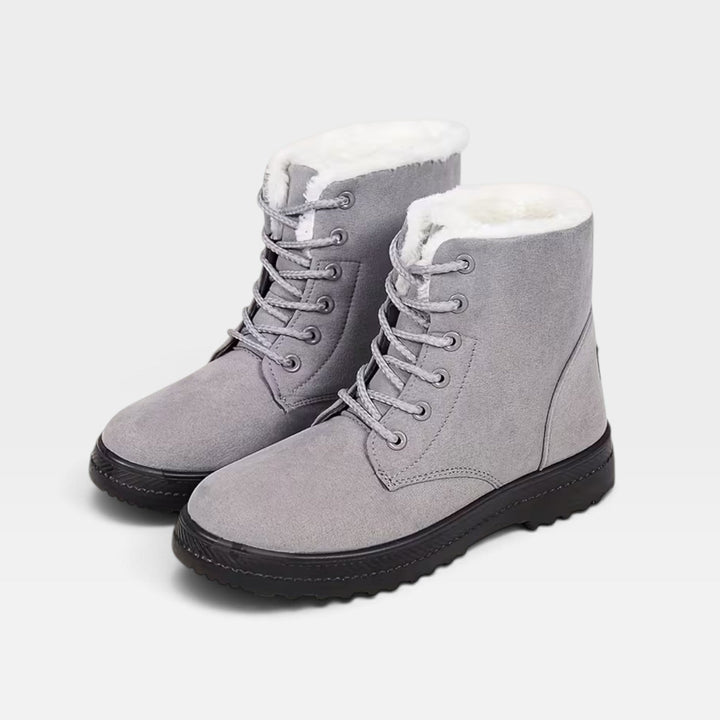 Winifred | Snug Faux Fur Trim Combat Ankle Boots Women