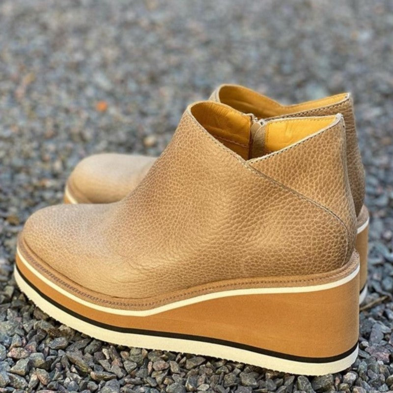 Madeline | Comfort Platform Faux Leather Ankle Boots