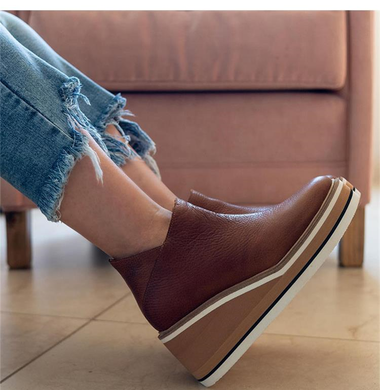 Madeline | Comfort Platform Faux Leather Ankle Boots