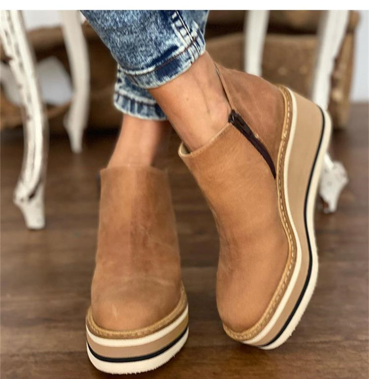 Madeline | Comfort Platform Faux Leather Ankle Boots