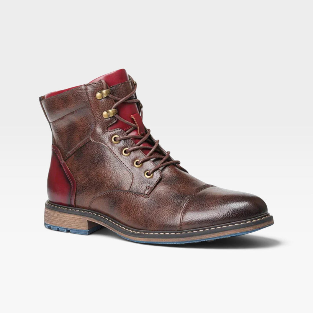 Aubrey | Sharp Contrast Sole Leather Ankle Boots