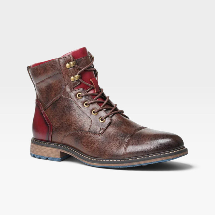 Aubrey | Sharp Contrast Sole Leather Ankle Boots