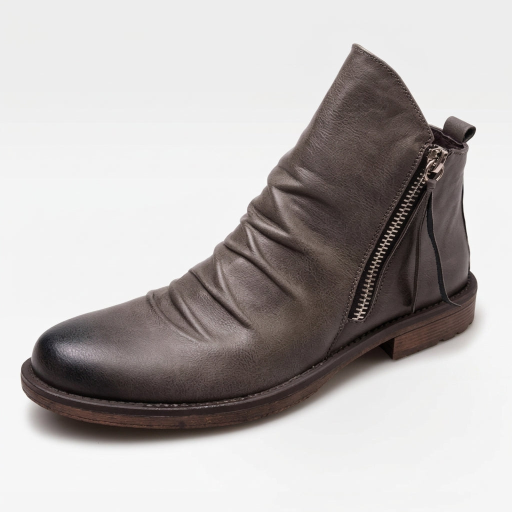 Lorenzo | Relaxed Slouch Leather Ankle Boots for Men