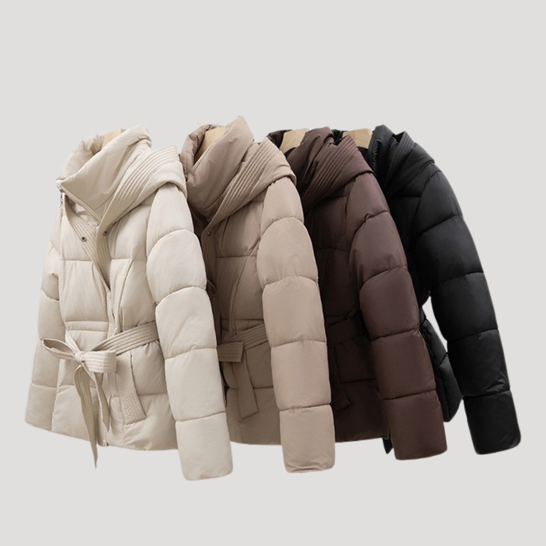 Eleanora | Warm Belted Hooded Puffer Jacket