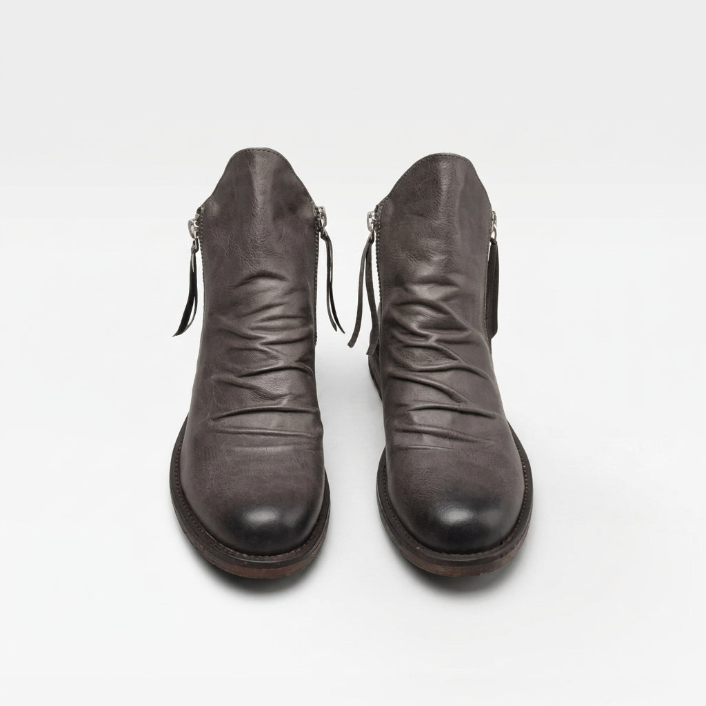 Lorenzo | Relaxed Slouch Leather Ankle Boots for Men