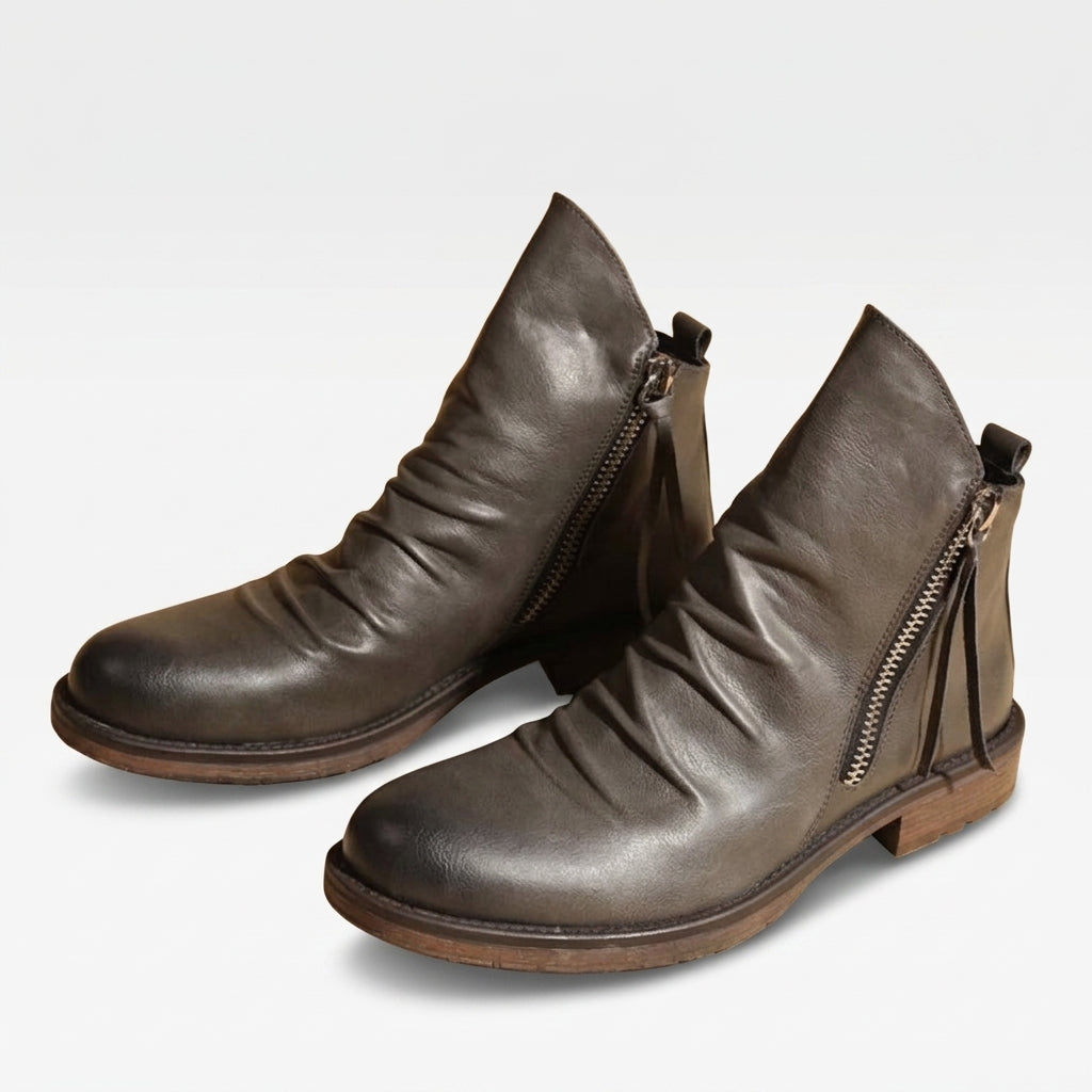 Lorenzo | Relaxed Slouch Leather Ankle Boots for Men