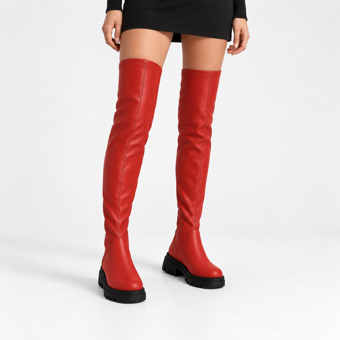 Petra | Bold Over The Knee Chunky Platform Boots for Women