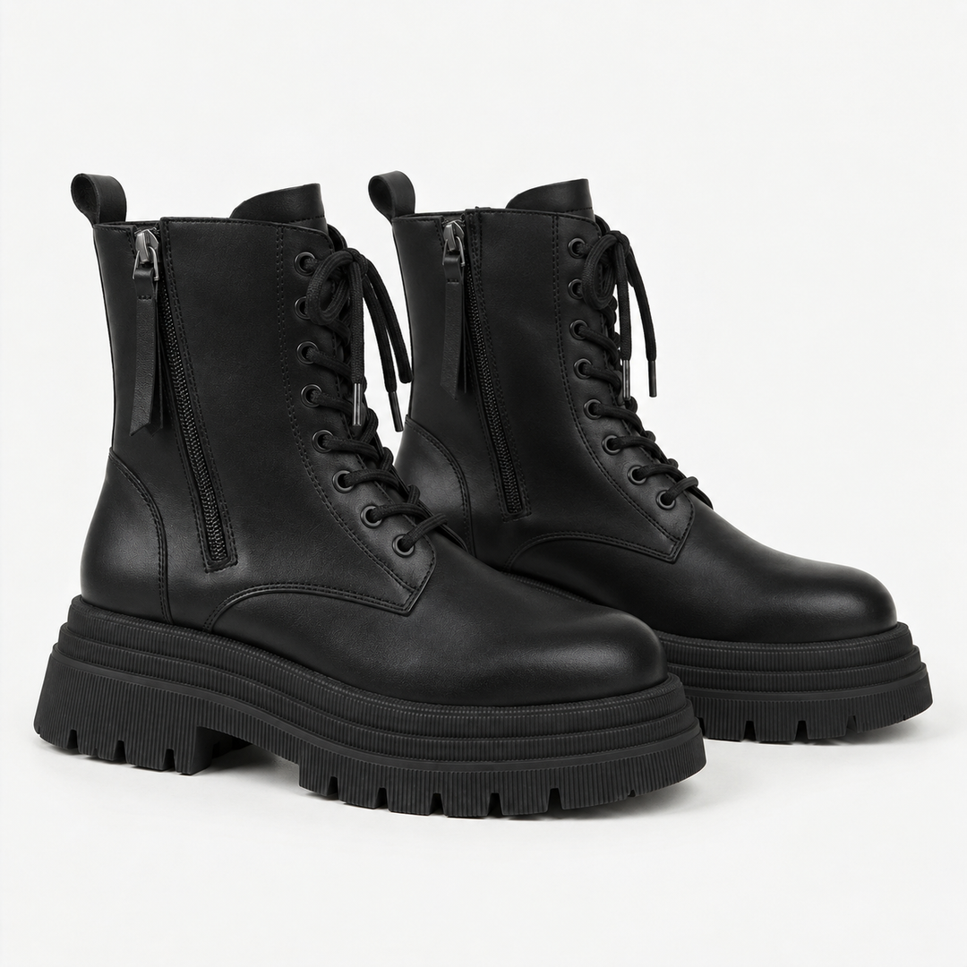 Delphine | Sturdy Platform Combat Ankle Boots for Women