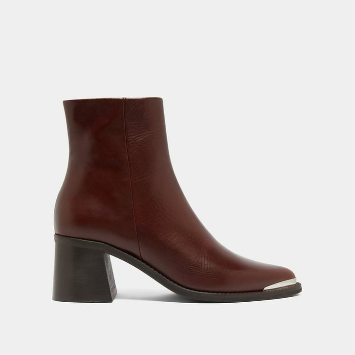 Marguerite | Elegant Leather Block Heel Ankle Boots Women