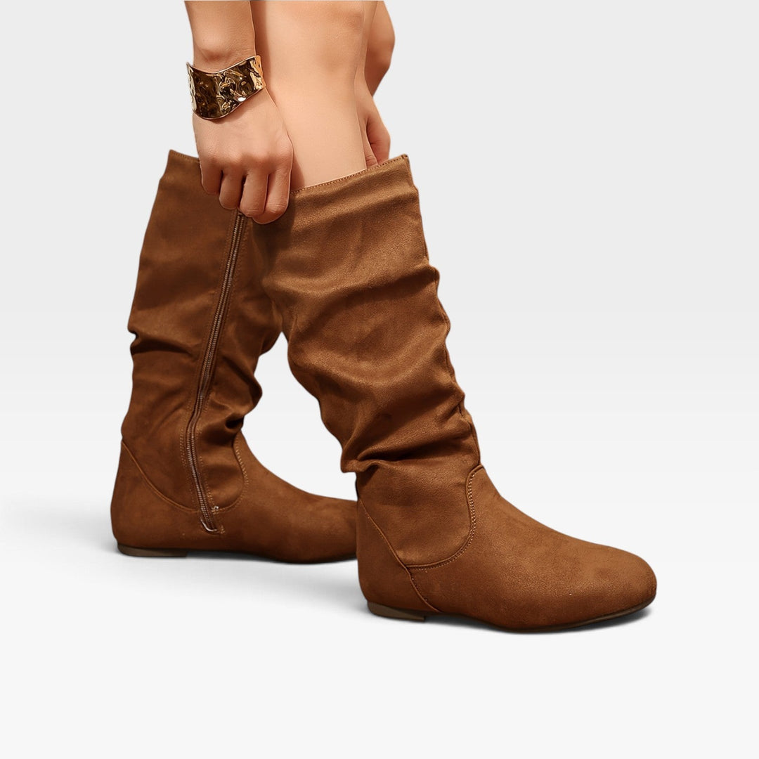 Zinnia | Effortless Slouchy Wide Fit Knee High Boots Women
