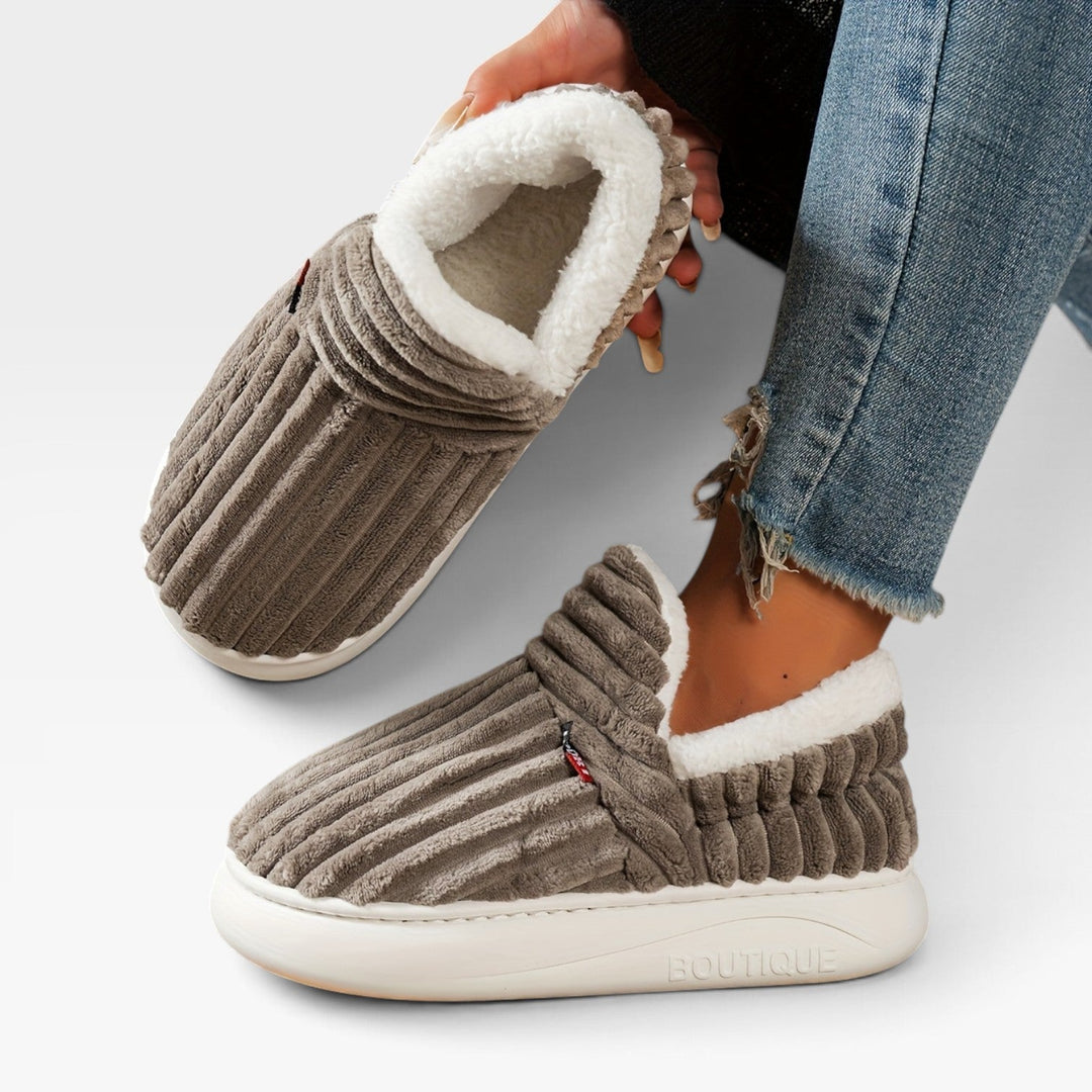 Millicent | Cozy Fleece-Lined Corduroy Slipper Boots Women