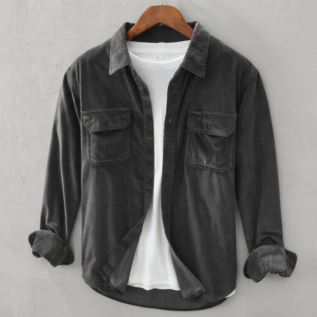 Idris | Textured Corduroy Overshirt, Shirt Jacket for Men's Layering