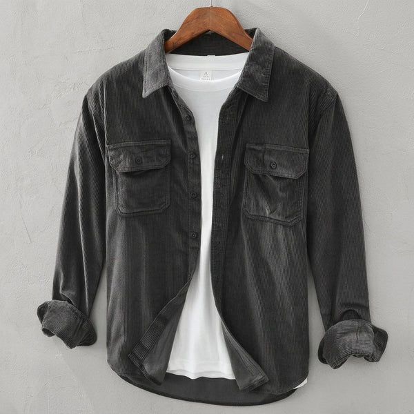 Idris | Relaxed Textured Corduroy Overshirt for Men