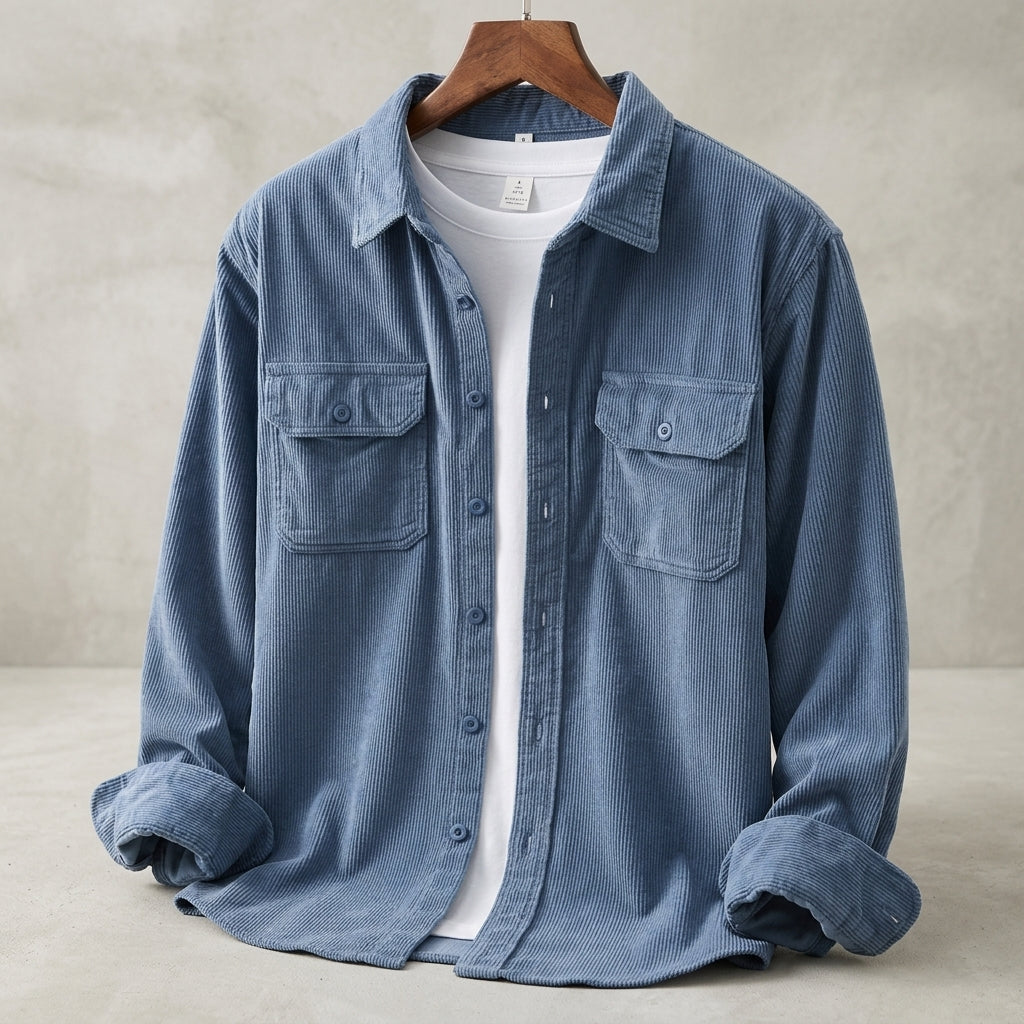 Idris | Textured Corduroy Overshirt, Shirt Jacket for Men's Layering