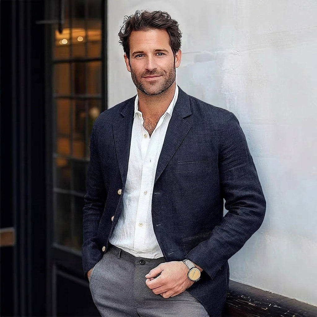 Quentin | Relaxed Linen-Blend Blazer for Men's Breathable Tailoring