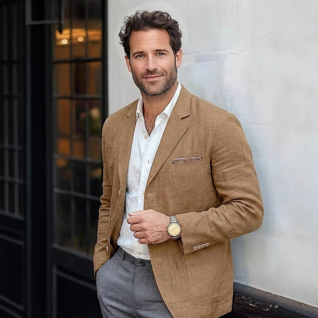 Quentin | Relaxed Linen-Blend Blazer for Men's Breathable Tailoring