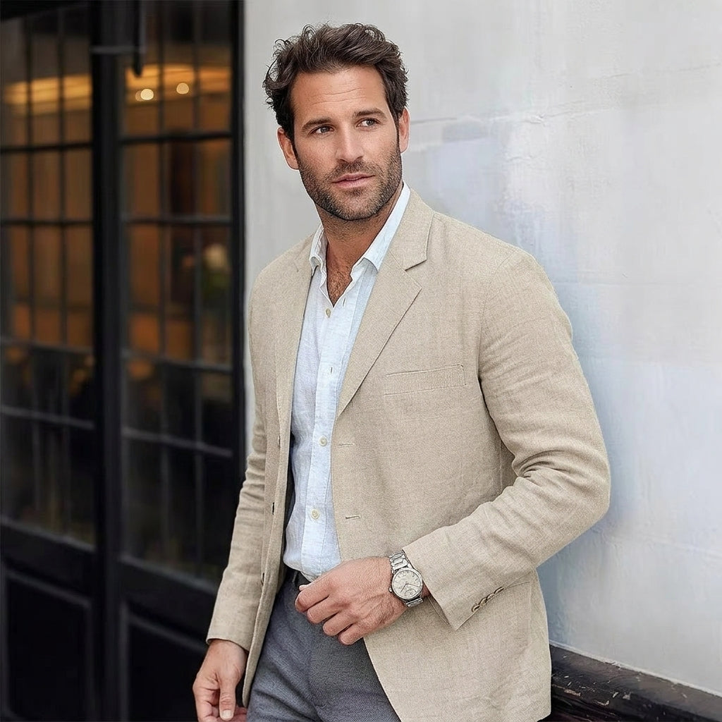 Quentin | Relaxed Linen-Blend Blazer for Men's Breathable Tailoring