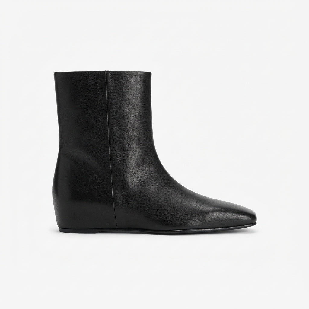 Edith | Sleek Square Toe Leather Ankle Boots for Women