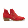 Una | Vintage Embroidered Suede Heeled Ankle Boots for Women