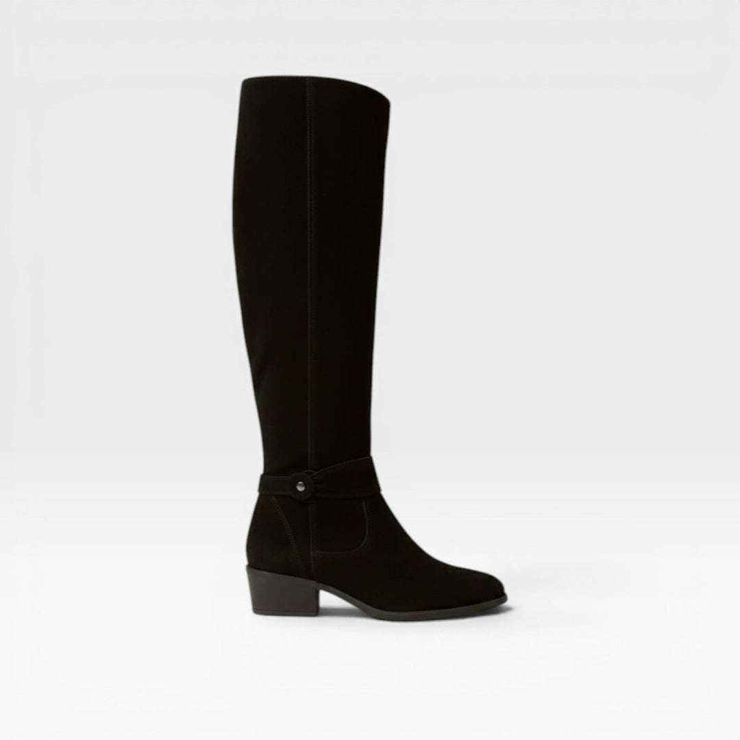 Xanthe | Elegant Suede Knee High Block Heel Boots