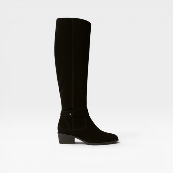 Xanthe | Elegant Suede Knee High Block Heel Boots