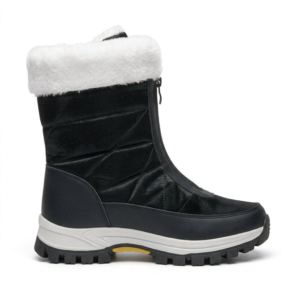 Freya | Durable Faux Fur Trim Snow Boots for Women