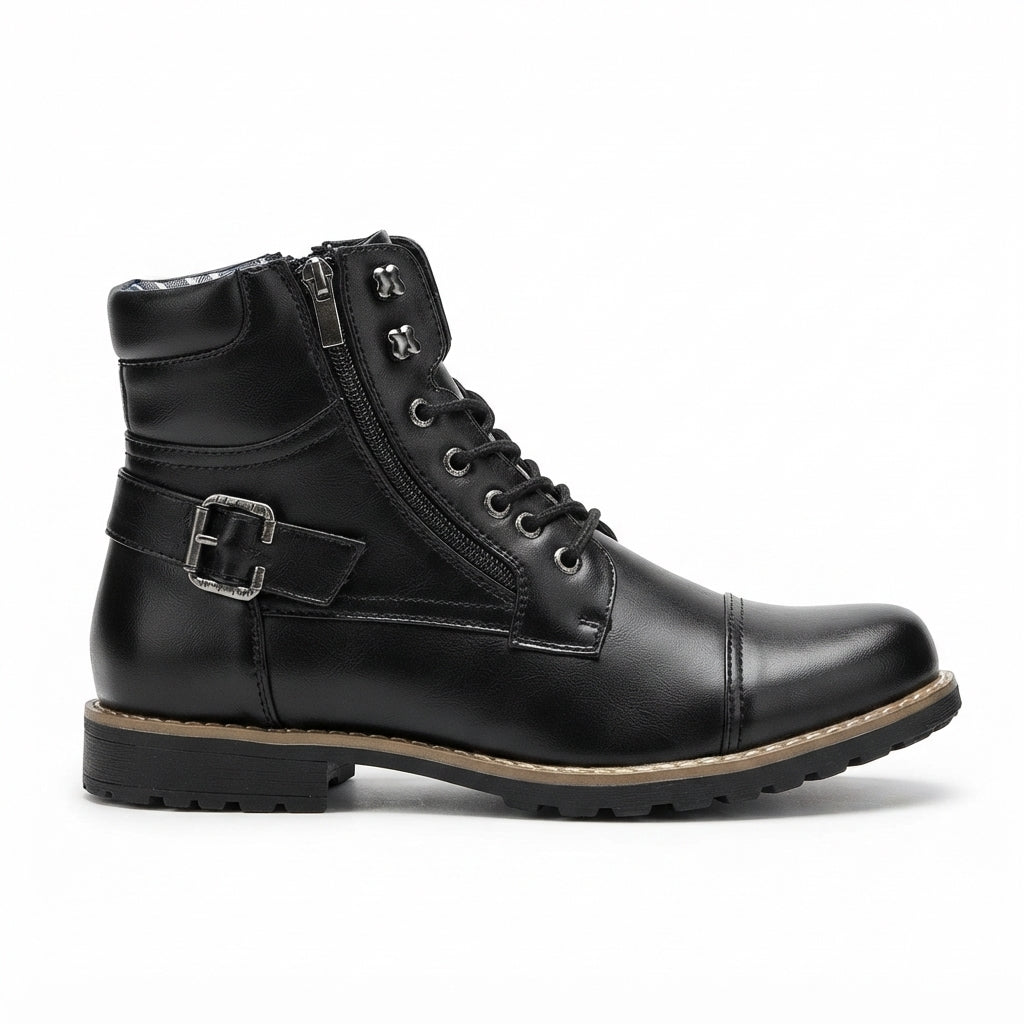 Axel | Durable Lace-Up Biker Ankle Boots for Men