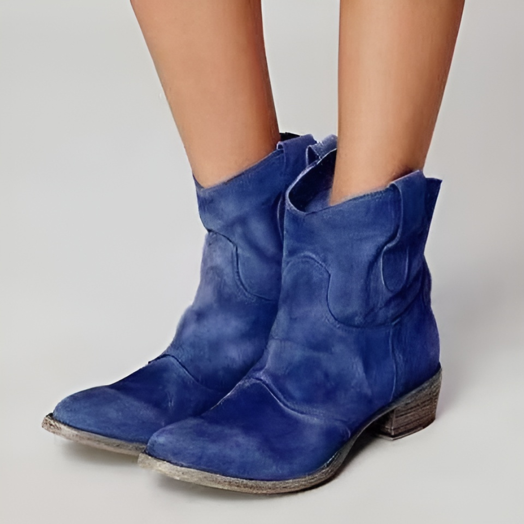 Jocosa | Relaxed Western Suede Ankle Boots
