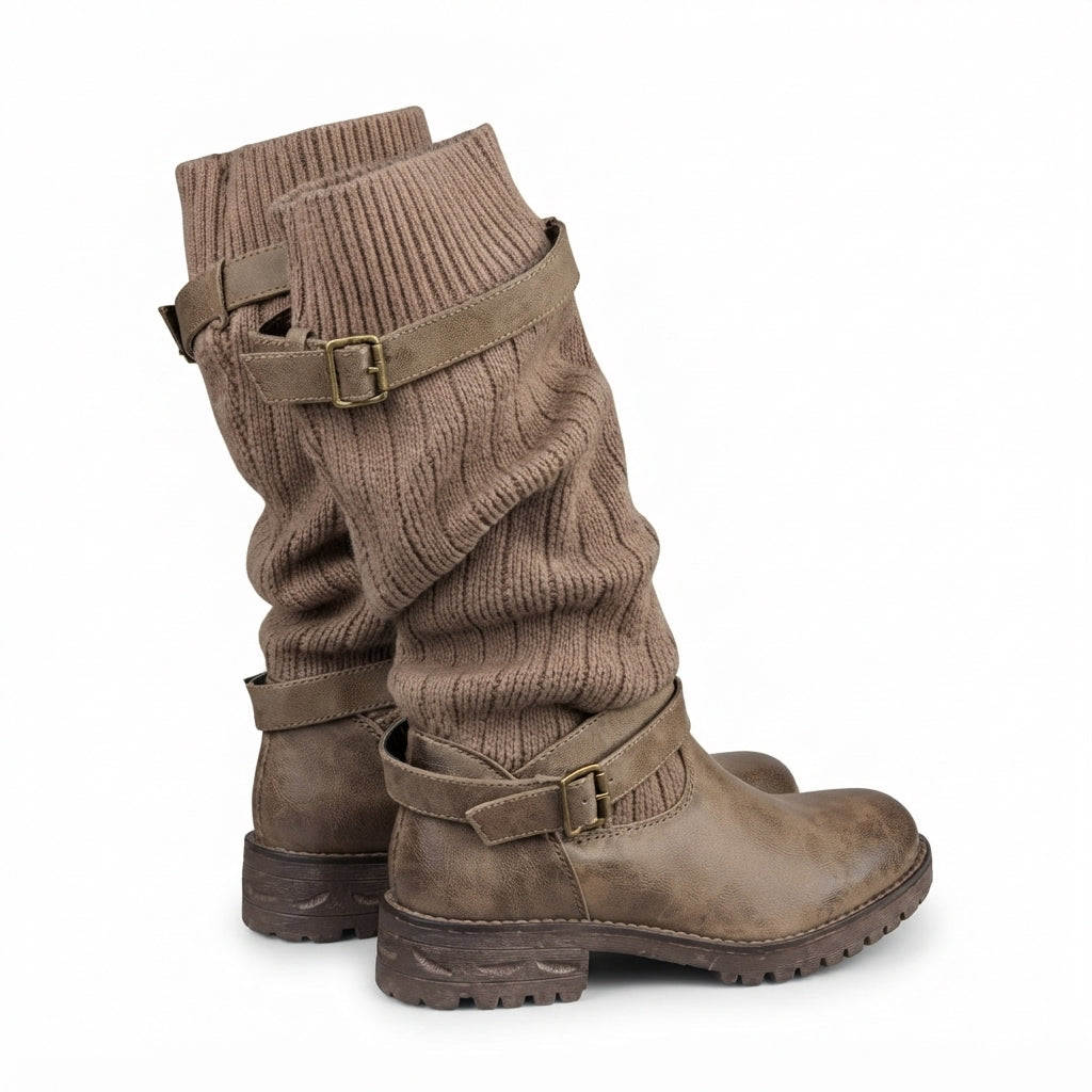 Isla | Cozy Slouch Knit Sock Winter Boots for Women