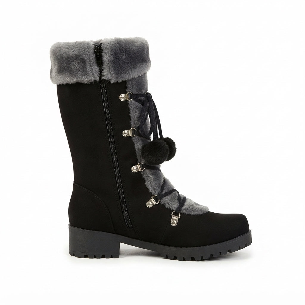 Isla | Warm Lace-Up Mid Calf Snow Boots for Women