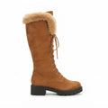 Cosima | Rugged Chunky Lace-Up Knee High Boots for Women