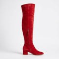 Marcella | Refined Suede Over The Knee Block Heel Boots for Women