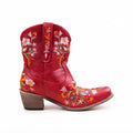 Beatrix | Vintage Embroidered Heeled Ankle Cowboy Boots for Women