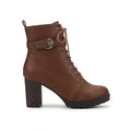 Georgina | Bold Lace-Up Heeled Combat Ankle Boots for Women