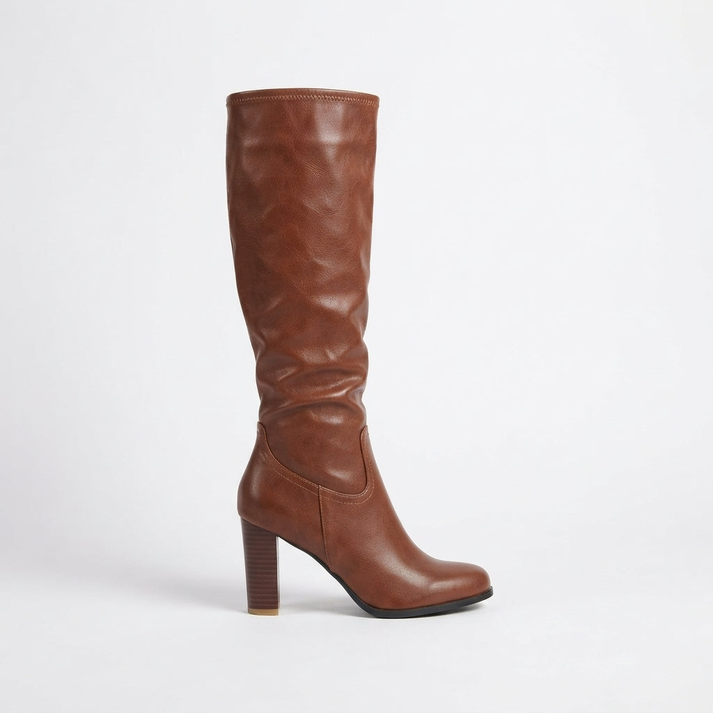Genevieve | Elegant Block Heel Knee High Boots for Women