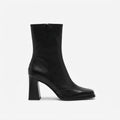 Una | Sharp Square Toe High Heeled Ankle Boots for Women