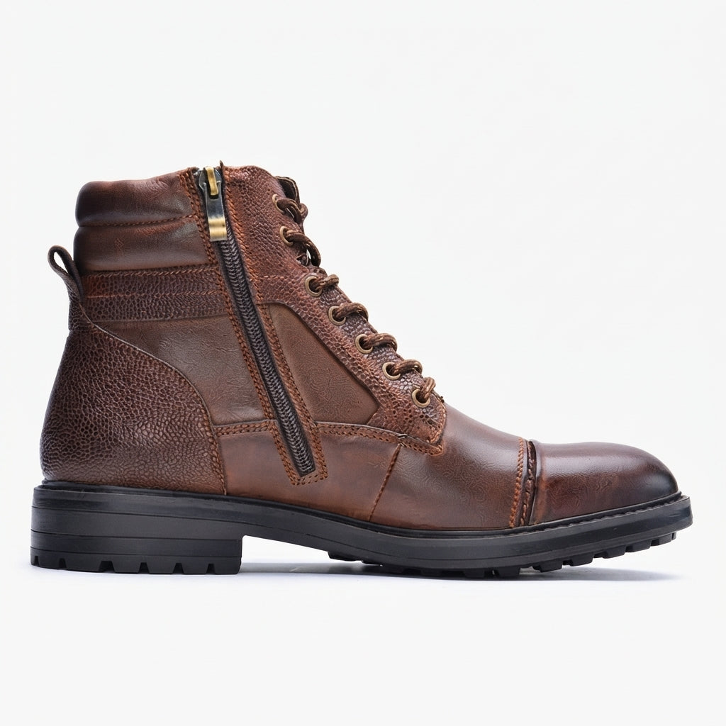 Conan | Sturdy Leather Lace-Up Combat Boots for Men